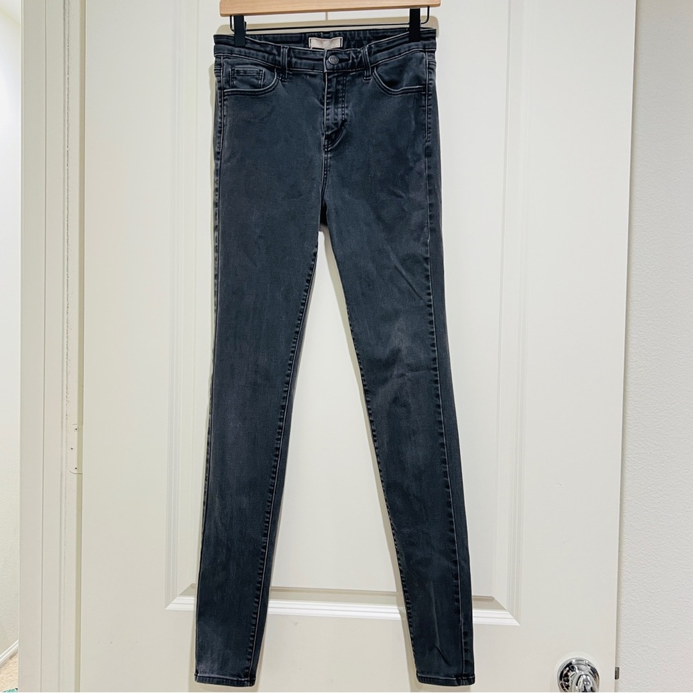 UNIQLO Legging Pants tapered Women L Black Ultra Stretch high rise Skinny 28x33